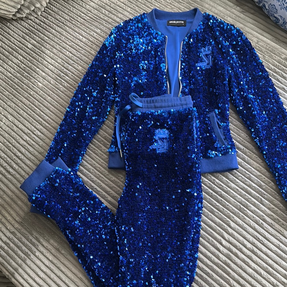 Sparkling Blue Sequin Outfit